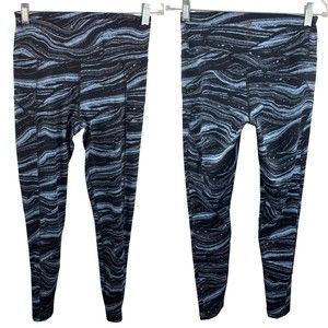 Adidas Muted Floral Print All Over Leggings Women SZ S Climawarm Fleece Climates